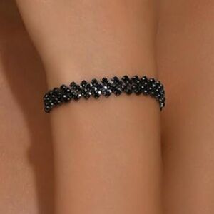 Black rhinestone cubic zirconia crystal Bracelet